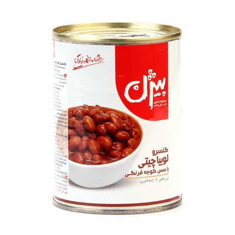 بیژن کنسرو لوبیا چیتی وگوجه380gr