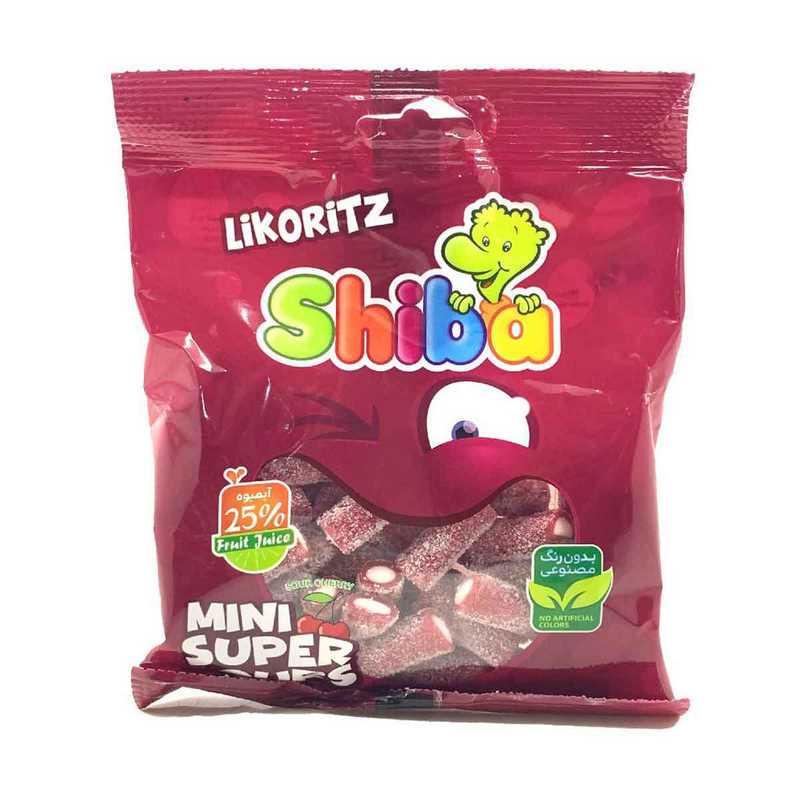 شیبا پاستیل لیکوریتز مخلوط انگشتی آلبالویی 140gr