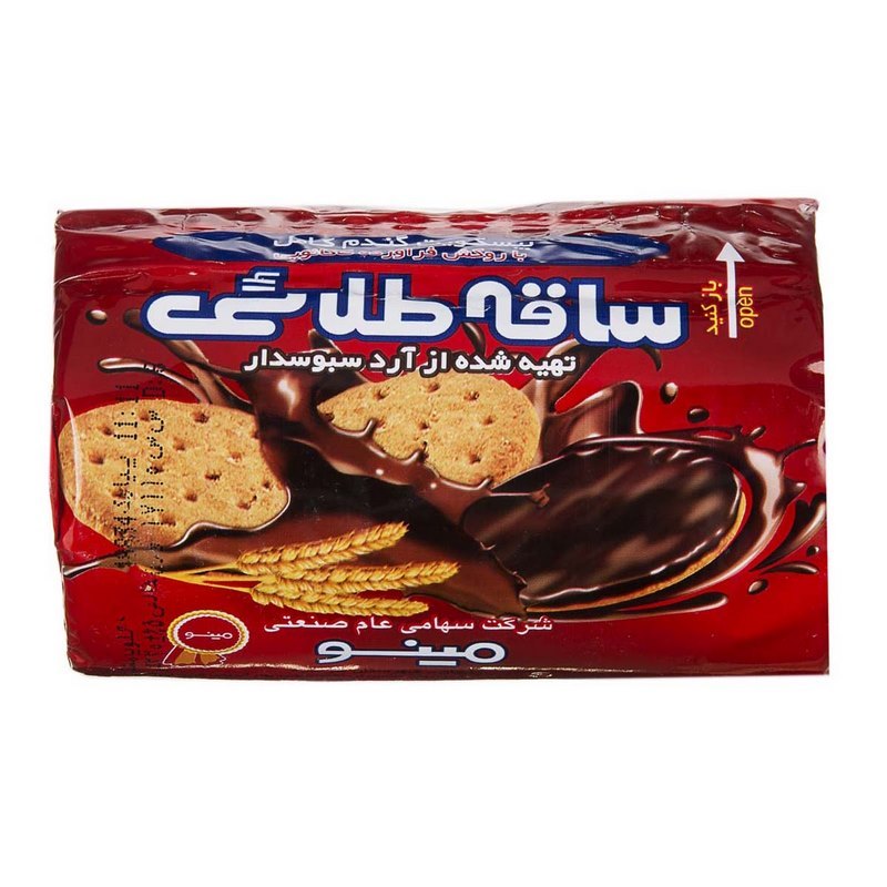 مینو بیسکویت ساقه طلایی روکش شکلات بزرگ