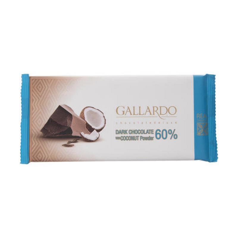 فرمند شکلات تابلت گالاردو تلخ 60% با نارگیل 24 عدد