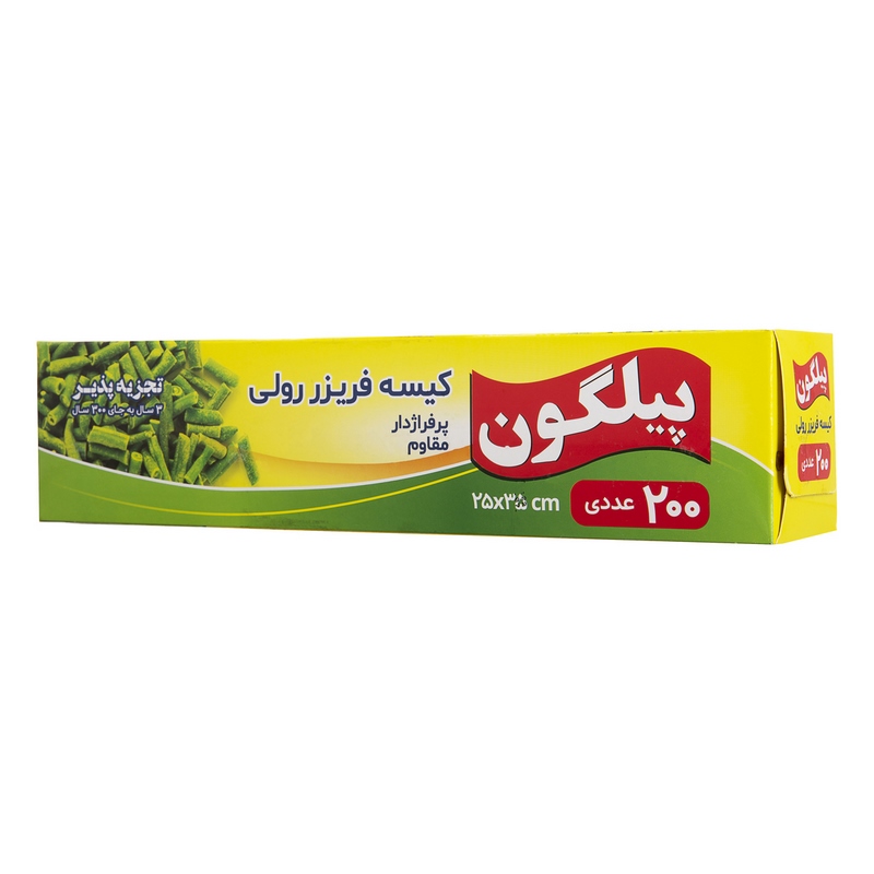 پیلگون کیسه فریزر 25×35 رولی تجزیه پذیرجعبه ای 20 عددی