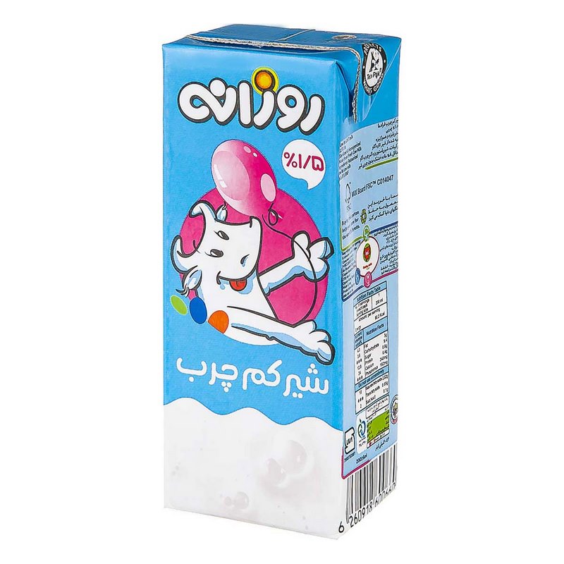 روزانه شیر کم چرب 1.5% چربی 200cc