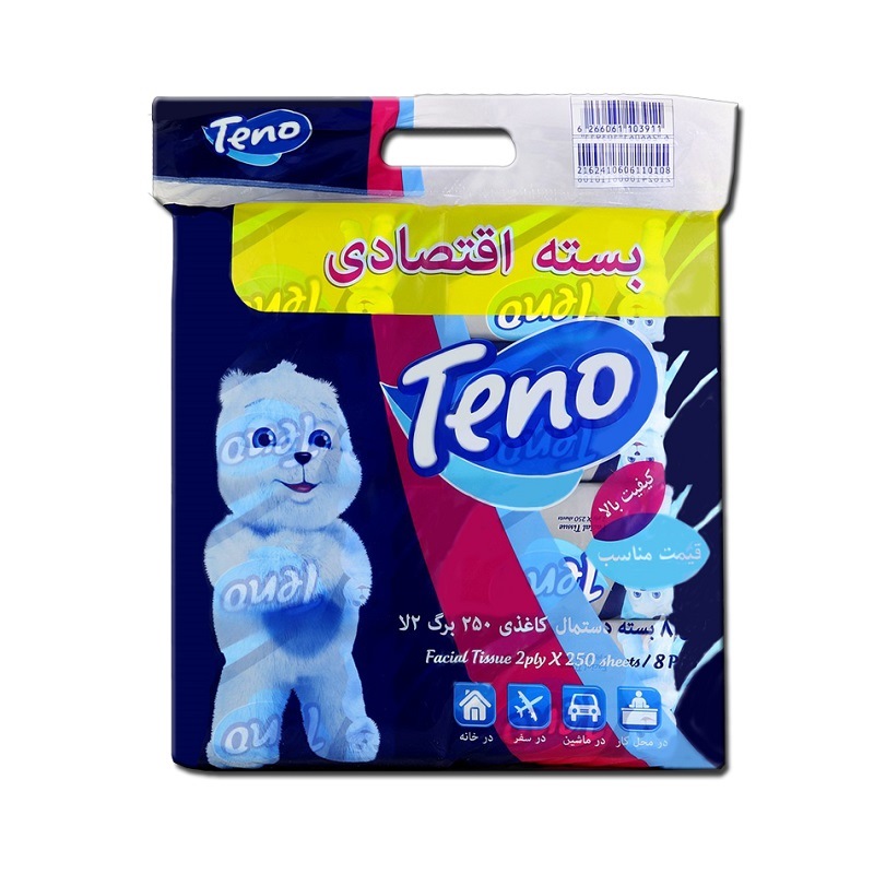 تنو دستمال کاغذی بسته بندی سافت 8 عددی اقتصادی