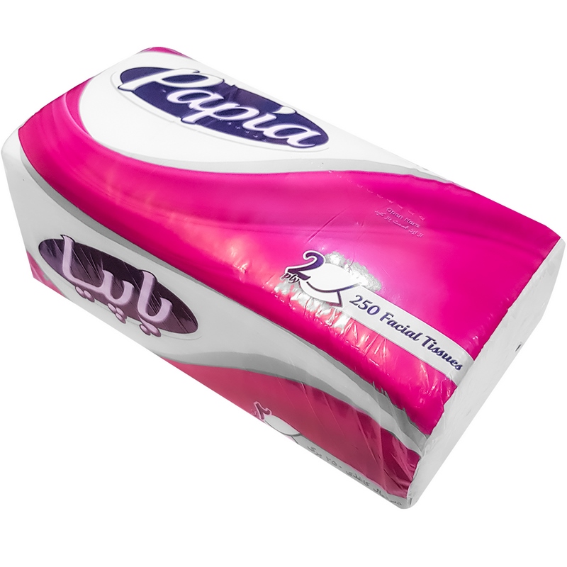 پاپیا دستمال کاغذی بسته بندی سافت 250 برگ 2 لایه