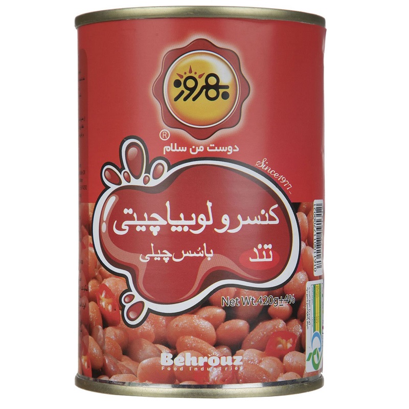 بهروز کنسرو لوبیا در سس چیلی 390gr