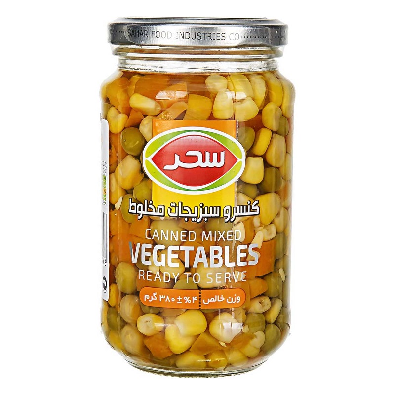 سحر کنسرو شیشه ای مخلوط سبزیجات 380gr