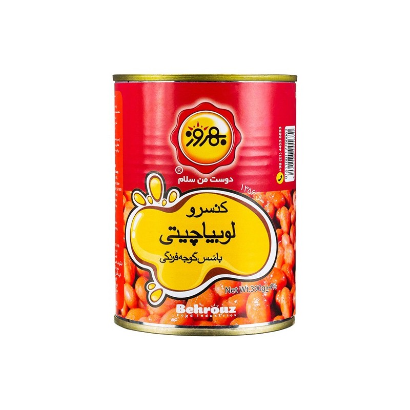 بهروز کنسرو لوبیا چیتی 390gr