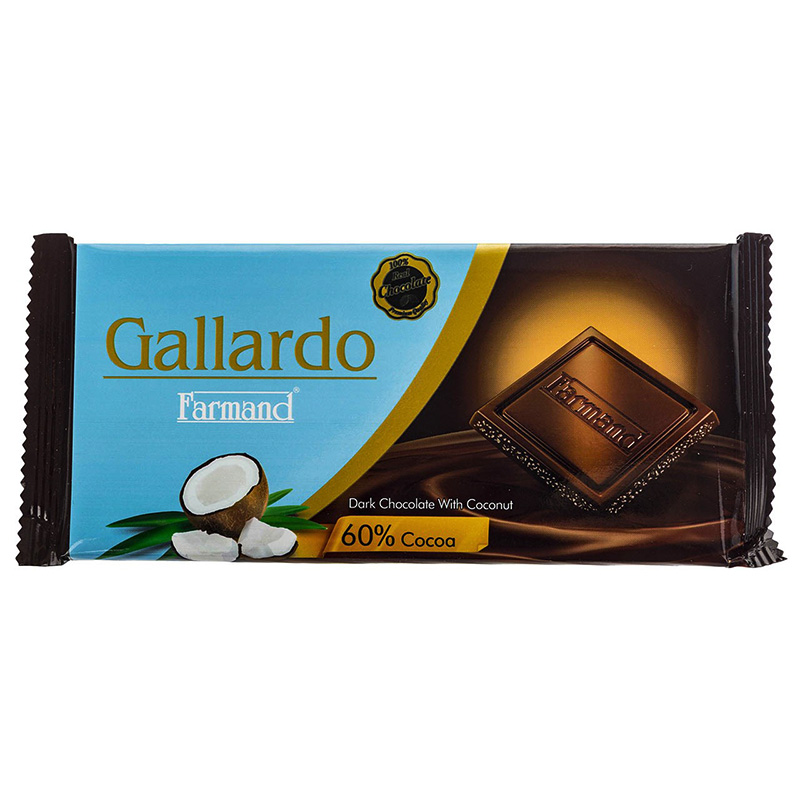 فرمند شکلات تابلت گالارد تلخ 60 % با نارگیل 65gr